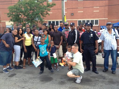 Youth participate in a neighborhood walk March. Night Out against violence